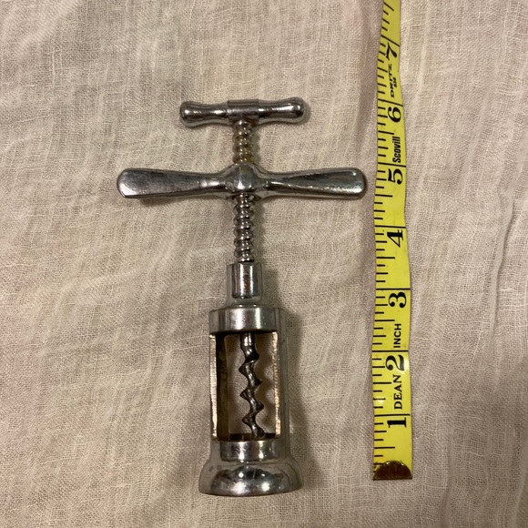Vintage Italian double handle corkscrew. Brass, chrome plated. - Picture 1 of 2